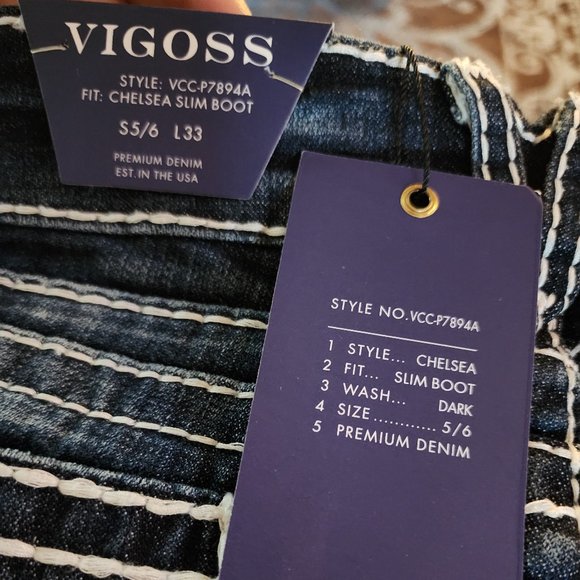 NWT VIGOSS 5/6 Chelsea Slim Boot Cut - Picture 7 of 8